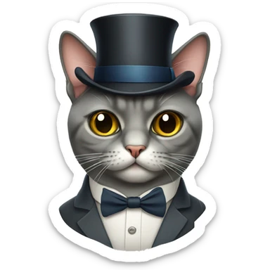 British cat with monocle sticker