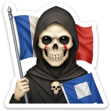 Faucheuse tenant un drapeau français  sticker