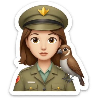 Zookeeper with brown hair with bird white skin sticker