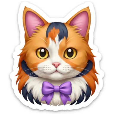 GATITA ENAMORADA CON UN MOÑO sticker