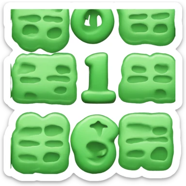 Green button with the number 1 on it sticker