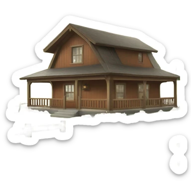 Ranch house on the countryside sticker
