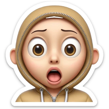 3D cartoon character, shocked expression, mouth closed with zipper, big eyes, dramatic lighting, dark gradient background, viral youtube thumbnail, ultra detailed, 4k, high quality, sharp focus, 16:9

b sticker