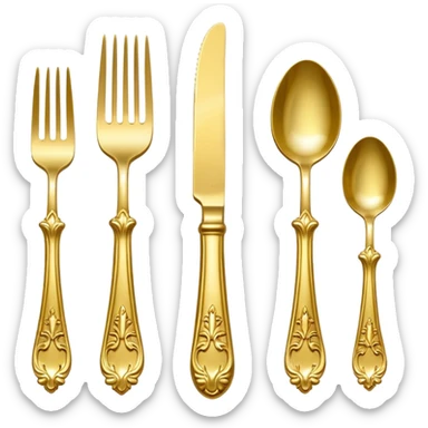 golden cutlery sticker