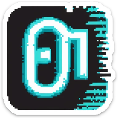 TikTok logo with black and turquoise glitch effect sticker