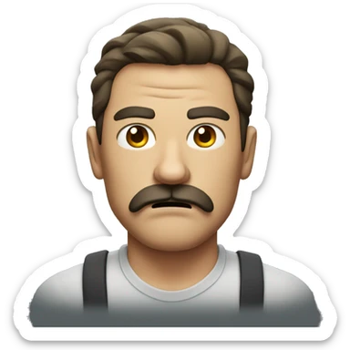 man with square mustache angry sticker