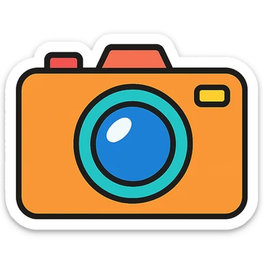 camera color outline icon style sticker