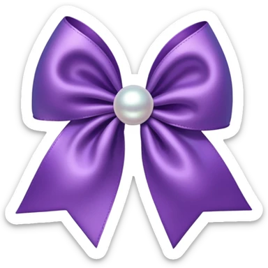 Purple bow with pearl sticker