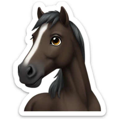 Petite dark-brown pony sticker