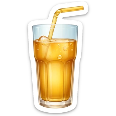 Apple juice in large glass sticker