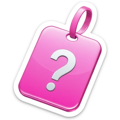 pink question tag sticker