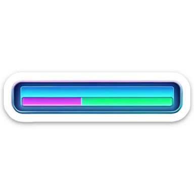 A futuristic experience bar fills up, glowing as it reaches the next level. The design features a sleek, digital progress bar with vibrant neon colors (blue, purple, or green), a gradient effect, and smooth animation-like highlights.  sticker