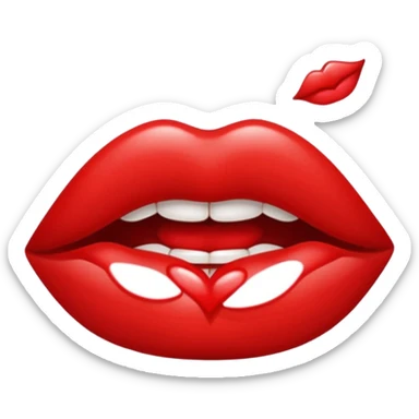 Receiving a lipstick kiss sticker
