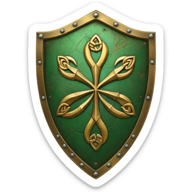 celtic symbols on a shield, world of war craft style sticker