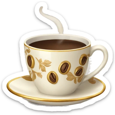 vintage fancy Coffee cup sticker