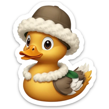 Dog with a hat of a duck  sticker