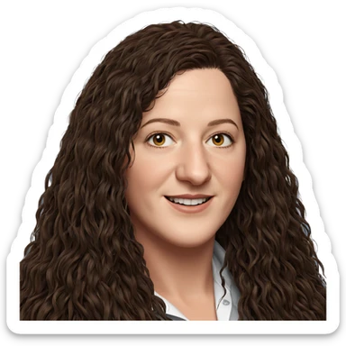 smiling girl with long hair sticker