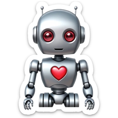Robot with heart eyes ￼ sticker