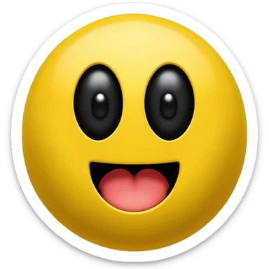 Pac-Man which just has two black dots as the eyes and a wide open mouth which is just pitch black sticker