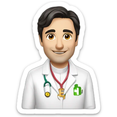 Andrea Montella blessing like a bishop in medical white coat sticker