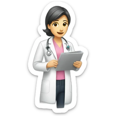 Radiologist-performing-mammography sticker