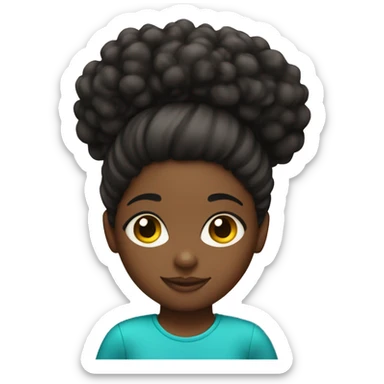 Black girl with Afro puffs sticker