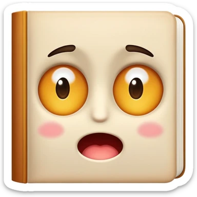 shy book with embarrassed face sticker