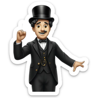 Charlie Chaplin Raising his arm sticker