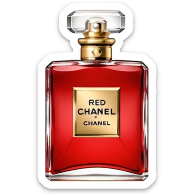 red elegant COCO CHANEL perfume sticker