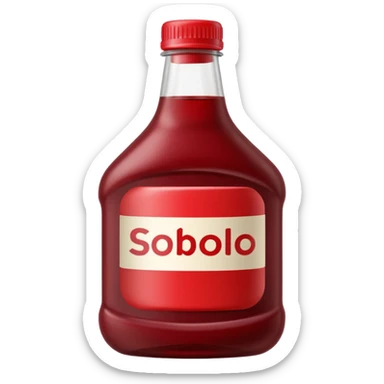 make a sobolo(ghanain drink) make it be in a bottle and the label should say sobolo and spell it like this and the drink dark red a plastic bottle and no fruit sticker