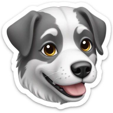 Chat gris avec chien noir et blanc sticker