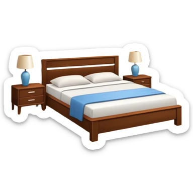 neat and tidy bedroom with everything in place, simple and inviting sticker