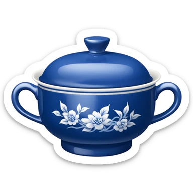 blue chinese gaiwan without handles sticker