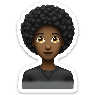 Adolescente noire avec un afro sticker