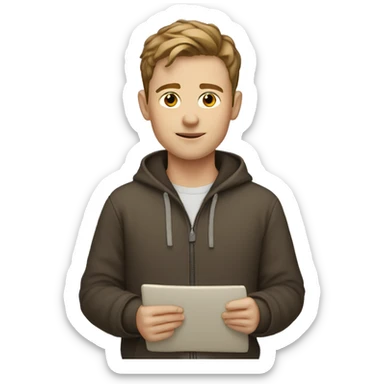 White boy with short brown hair  sticker