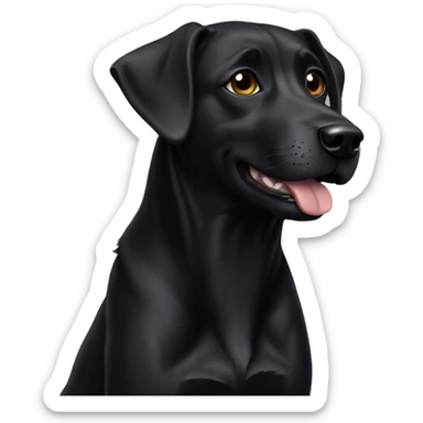 Black dog sticker