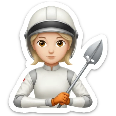 fencer woman sticker