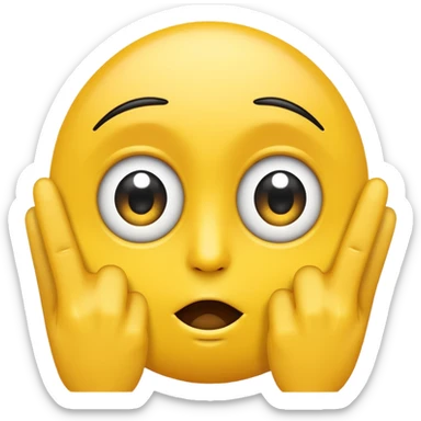 Big eye emoji with fingers touching together  sticker