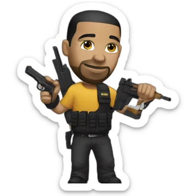 Drake holding a glock  sticker
