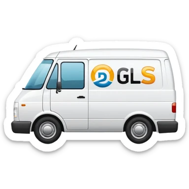 furgoneta color blanco con logotipo d3  GLS sticker