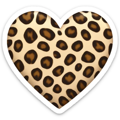 heart with leopard print  sticker