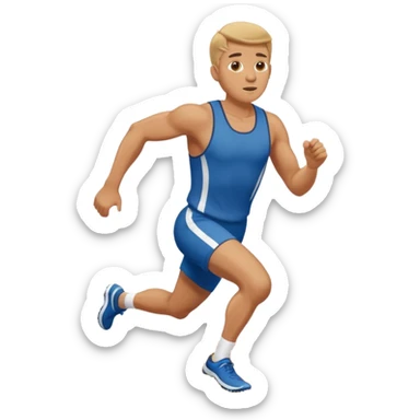 tall, stocky man running in a track meet sticker