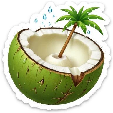 "Whole Green Tender Coconut" sticker