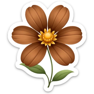 brown flower sticker
