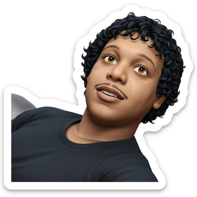 boy in black shirt relaxing sticker