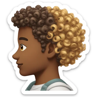 gay men kissing muscular curly hair low taper fade sticker