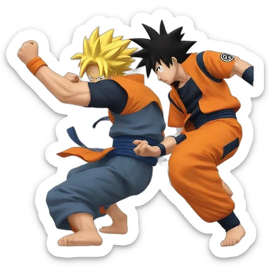 Goku vs Naruto sticker
