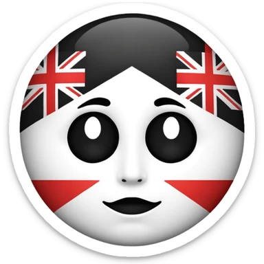 Create this flag , the color are White all around And a face print on the center of the flag is black dont create an emoji face on the center  sticker