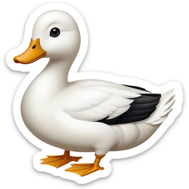 Canard blanc avec un bec noire sticker