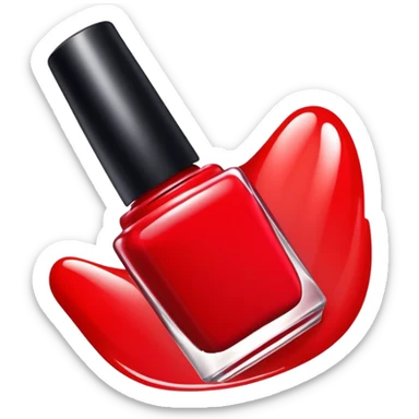 Red nail polish sticker